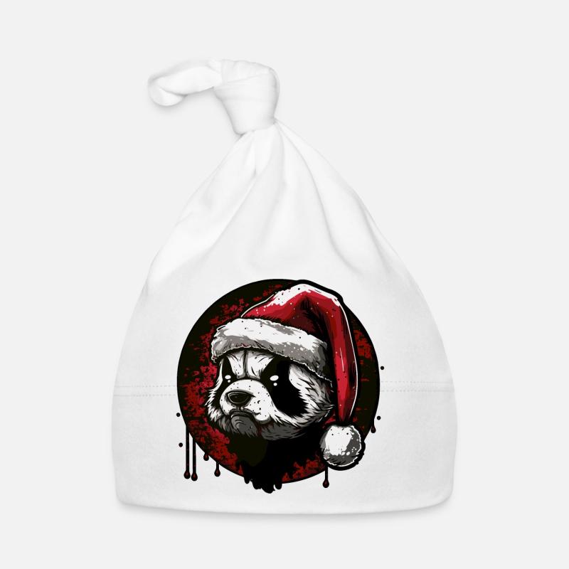 Weihnachtspanda Baby Bio-Mütze