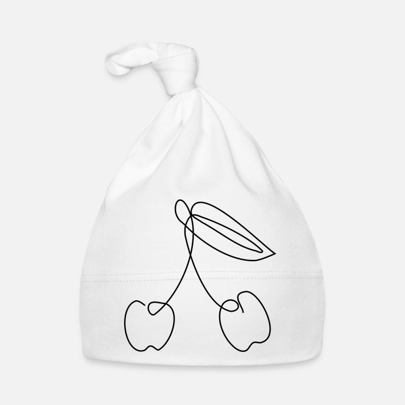 LINE ART KIRSCHE KIRSCHEN SOMMER FRÜCHTE Baby Bio-Mütze
