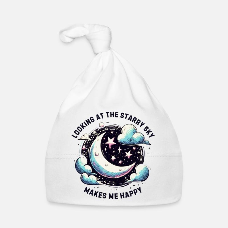 The starry sky makes me happy Organic Baby Cap
