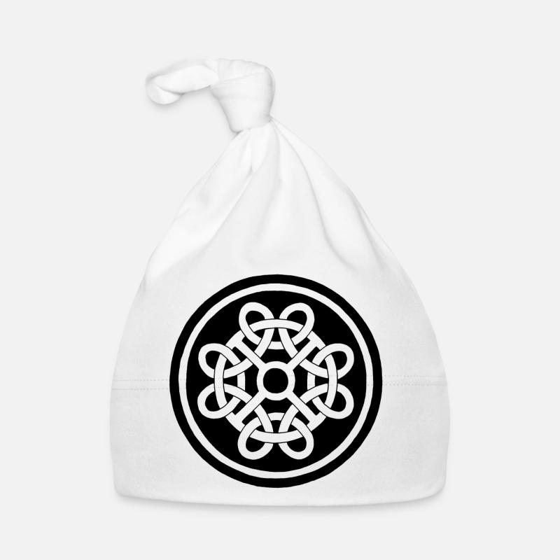 Fleur celte et talisman noir Bonnet bio Bébé