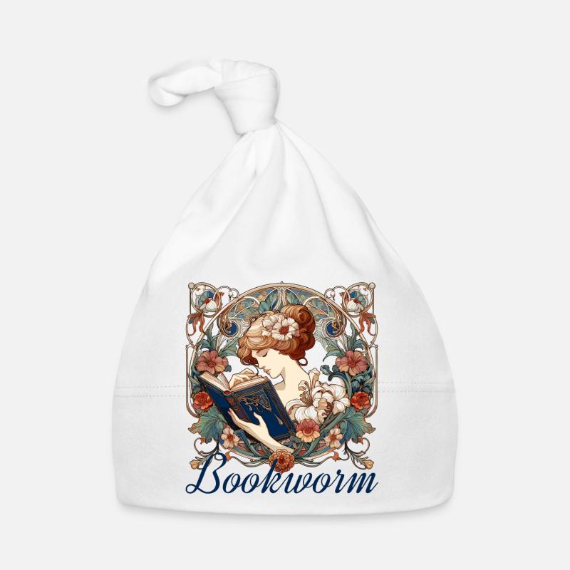 Bookworm Woman Reading Browsing Gift Organic Baby Cap