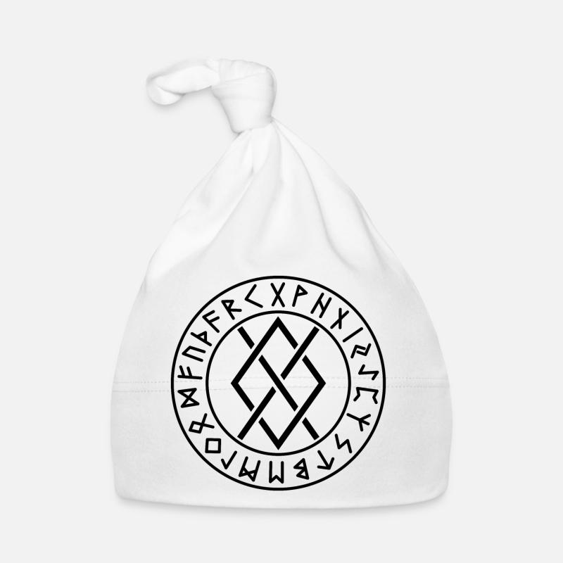 Gungnir circle runes black color Organic Baby Cap