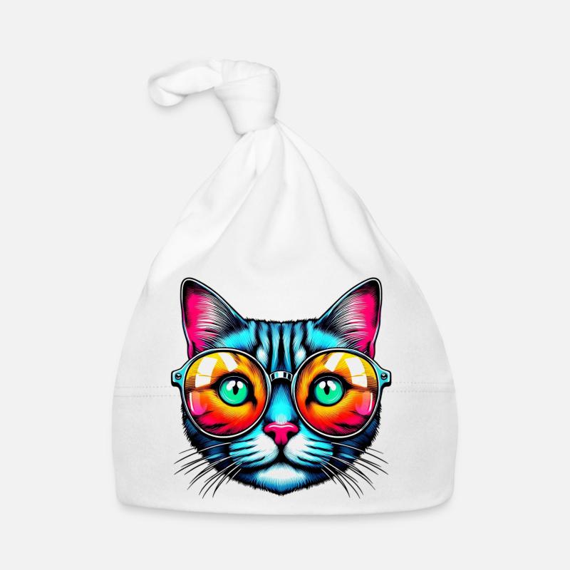 Kater mit Sonnenbrille Baby Bio-Mütze