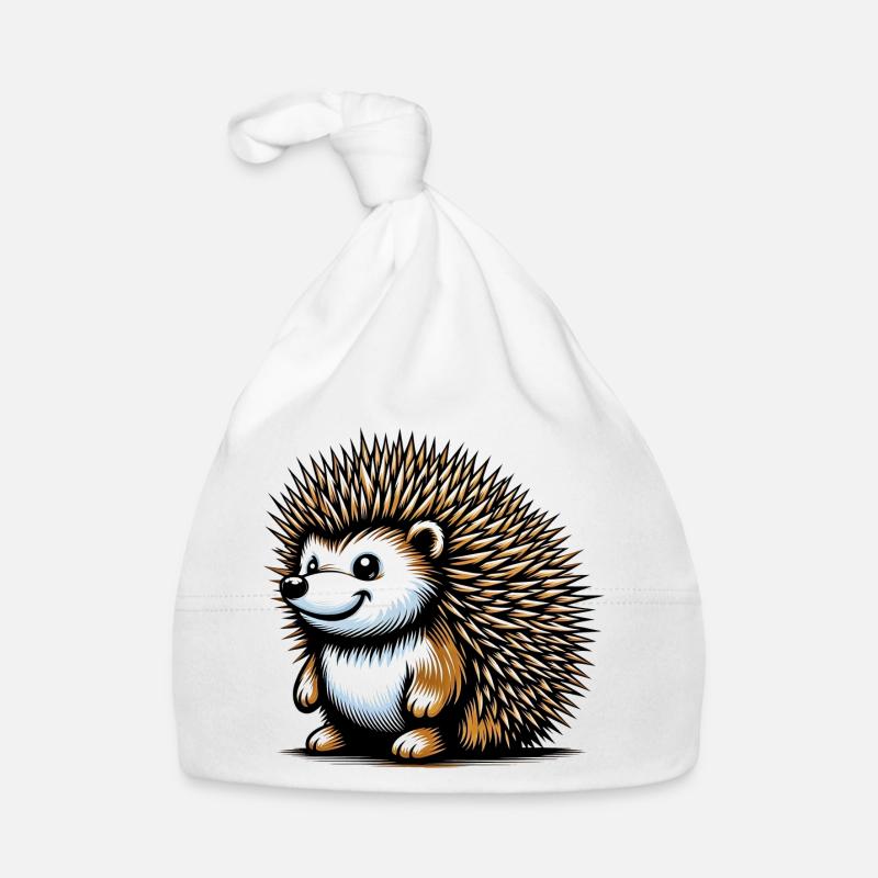 Igel - Baby Bio-Mütze - Weiß