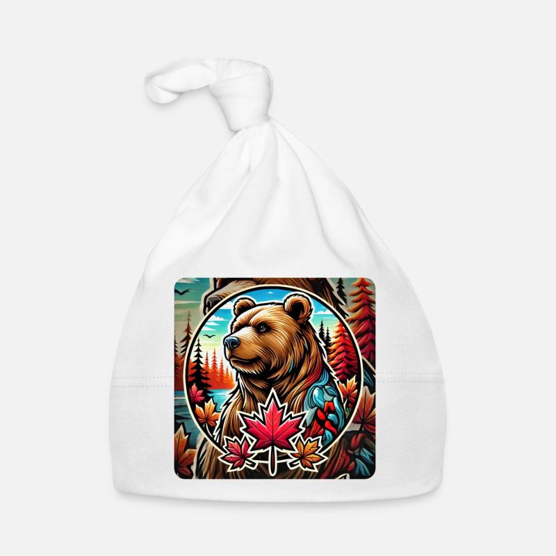 Motif de l'ours du Canada Bonnet bio Bébé