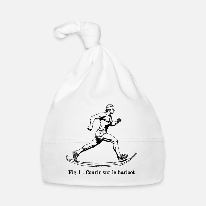 COURIR SUR LE HARICOT (running, jogging, footing) - Bonnet bio Bébé - blanc