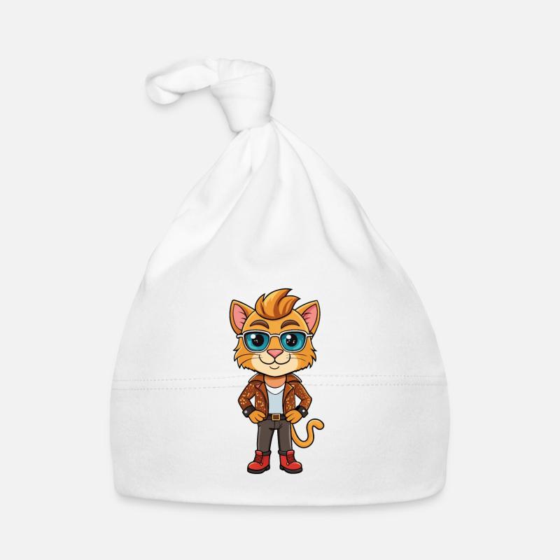 Pixie Bob Funny Cartoon Kawaii Veste Lunettes de soleil Bonnet bio Bébé