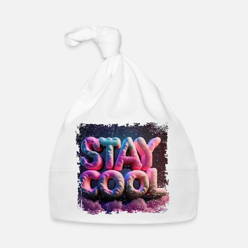Restez cool texte en 3D Bonnet bio Bébé