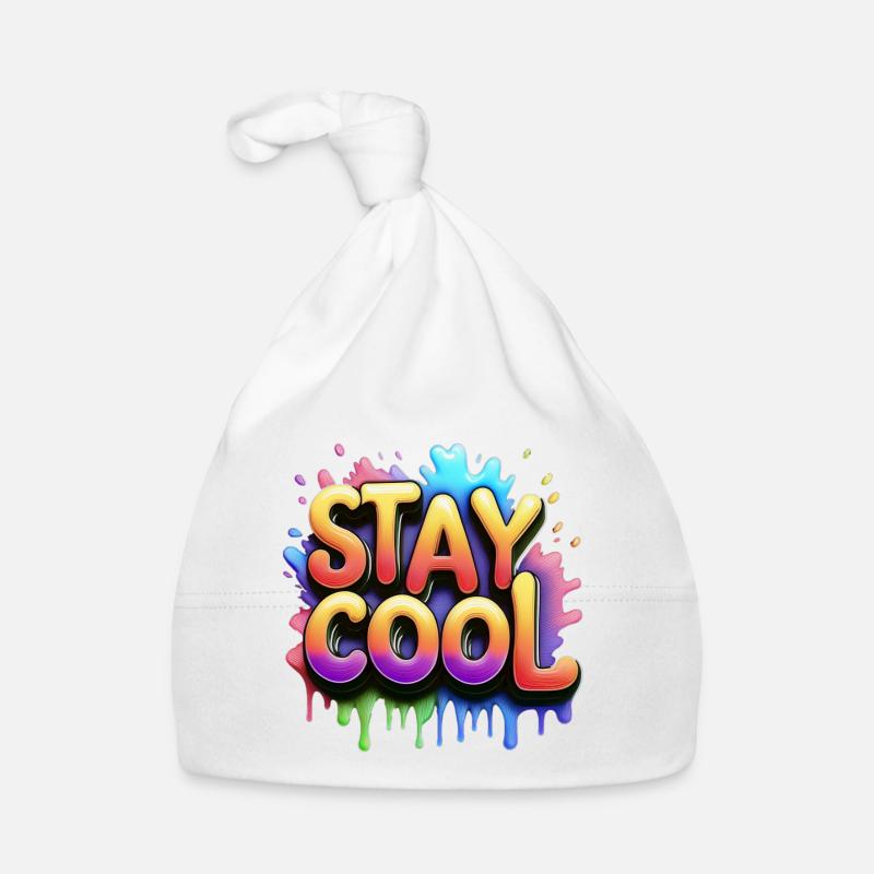 Restez cool texte 3d Bonnet bio Bébé