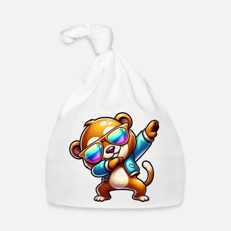 Cool Bear Dabbing Sunglasses Rainbow Organic Baby Cap