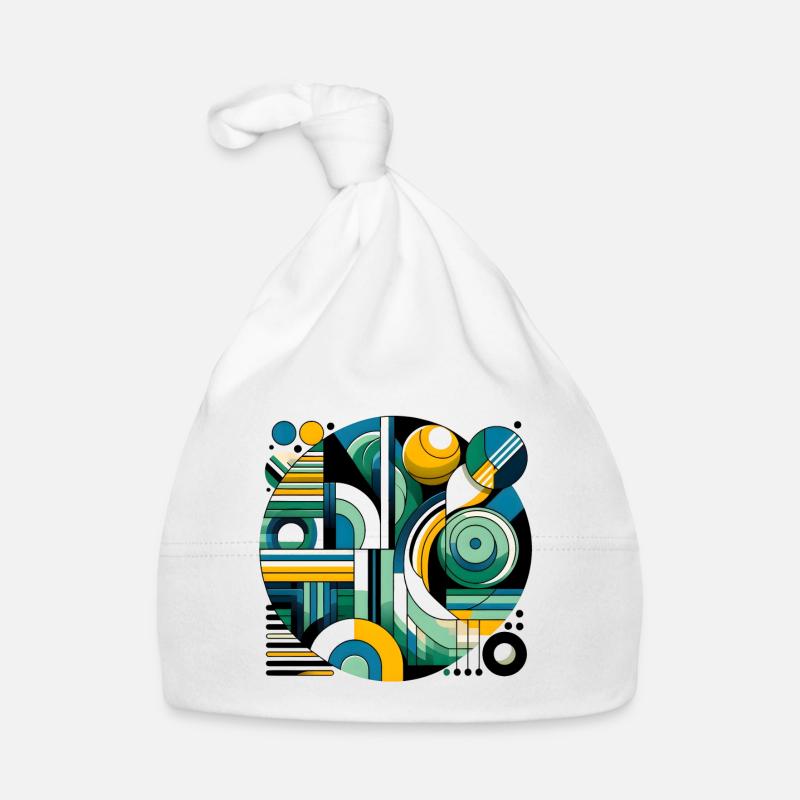 Neon Geometry — Retro Pulse - Baby Bio-Mütze - Weiß