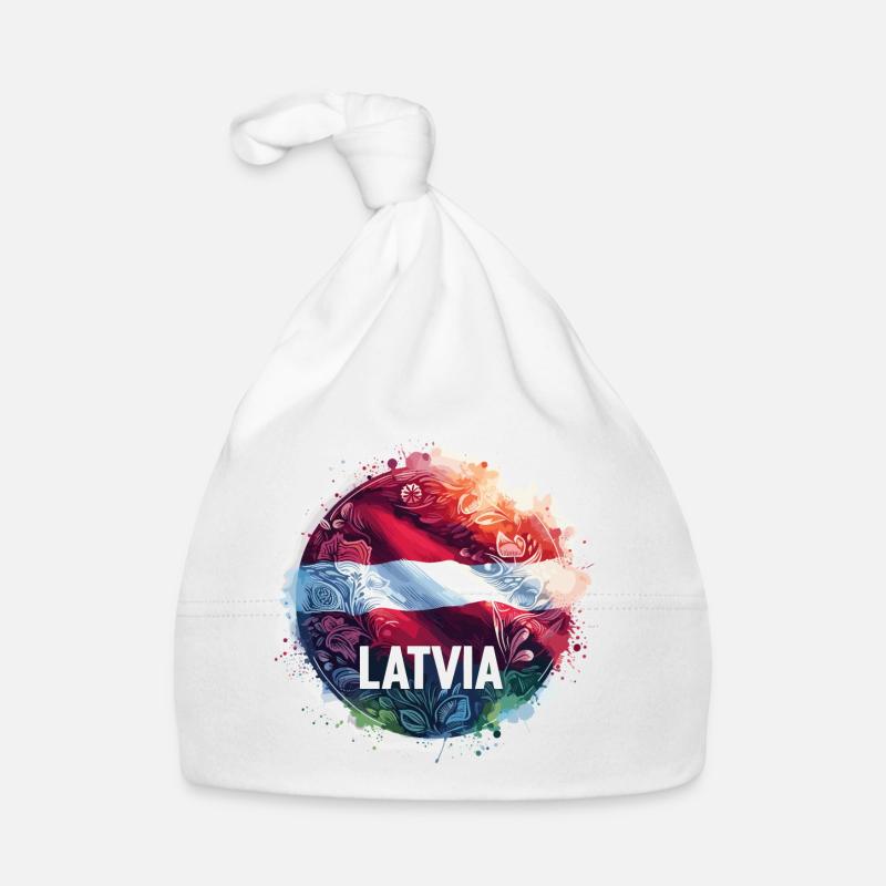 Drapeau de la Lettonie Drapeau Cadeau Bonnet bio Bébé