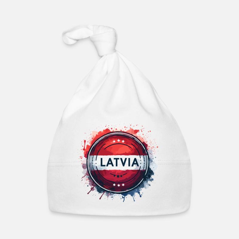 Drapeau de la Lettonie Drapeau Cadeau Bonnet bio Bébé