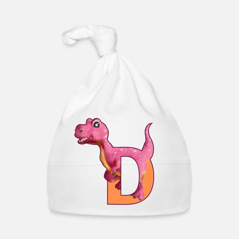 D - DINOSAURE, personnalisable - Bonnet bio Bébé - blanc