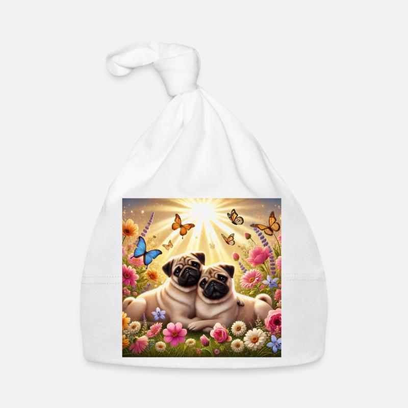 Sky-Shifting Pug Dog Lovers Design Organic Baby Cap