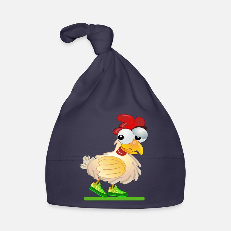 POULETS BANDE DESSINÉE COURSE À PIED Bonnet bio Bébé