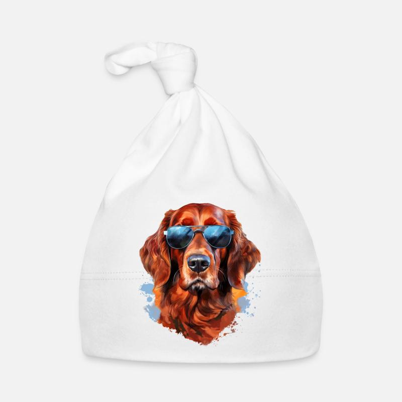 Irish Setter mit Sonnebrille Baby Bio-Mütze