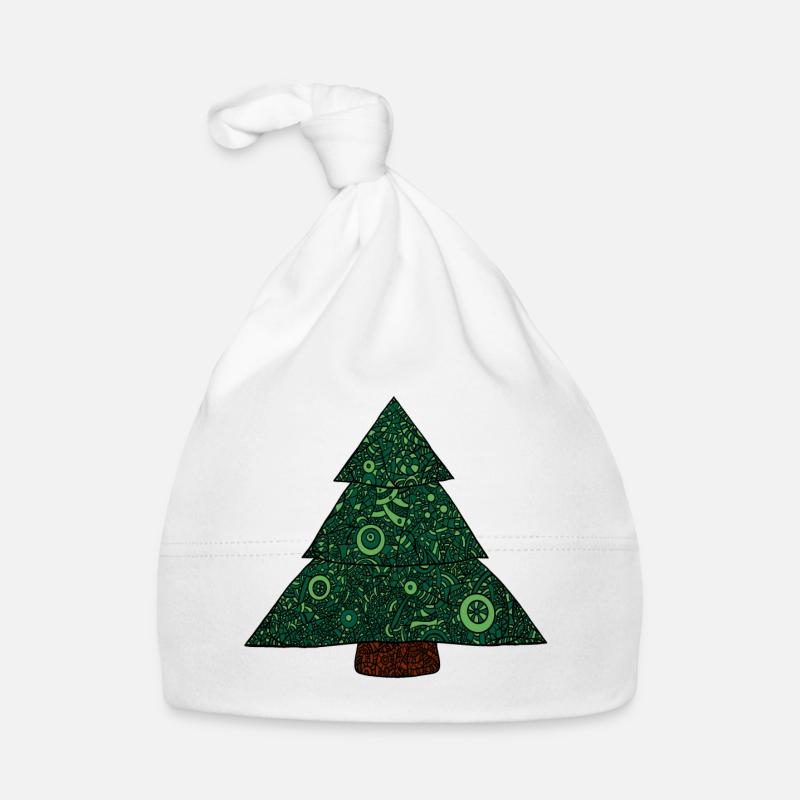 Mandala Weihnachtsbaum Baby Bio-Mütze