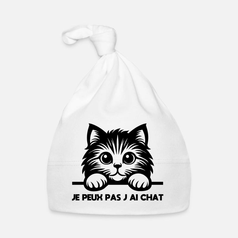 je peux pas j ai CHAT Bonnet bio Bébé