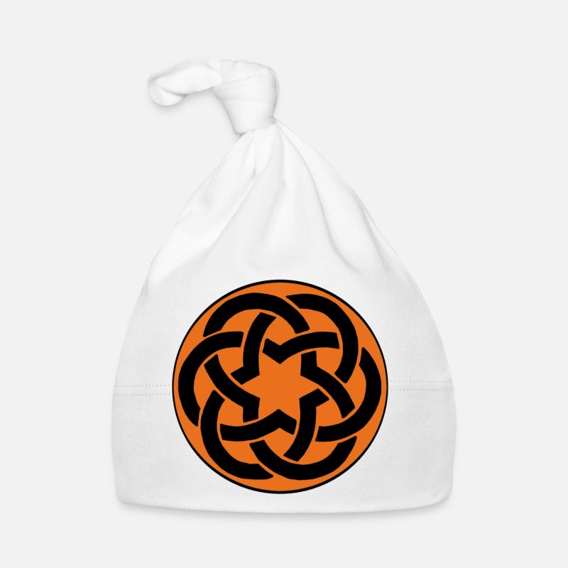 Orangefarbener keltischer Stern Baby Bio-Mütze