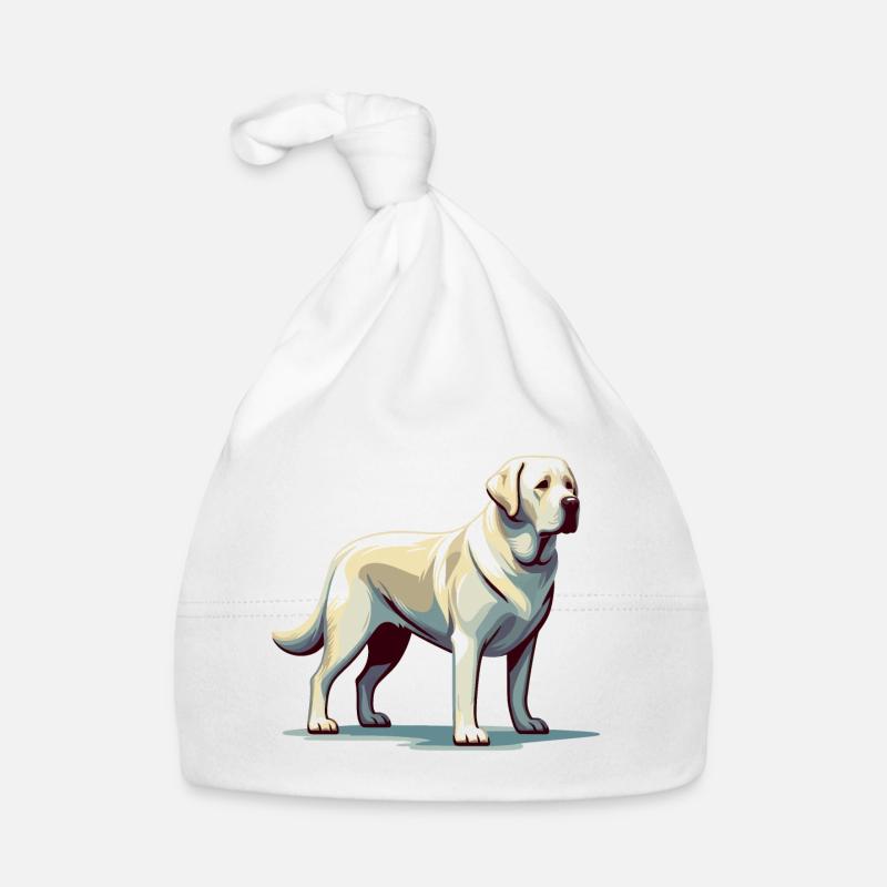 Standing White Labrador Organic Baby Cap