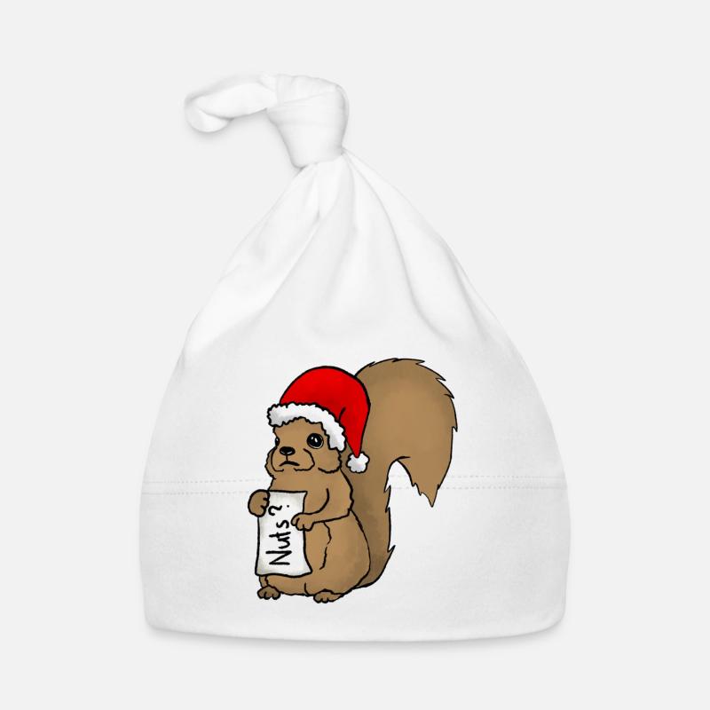 Christmas squirrel Organic Baby Cap