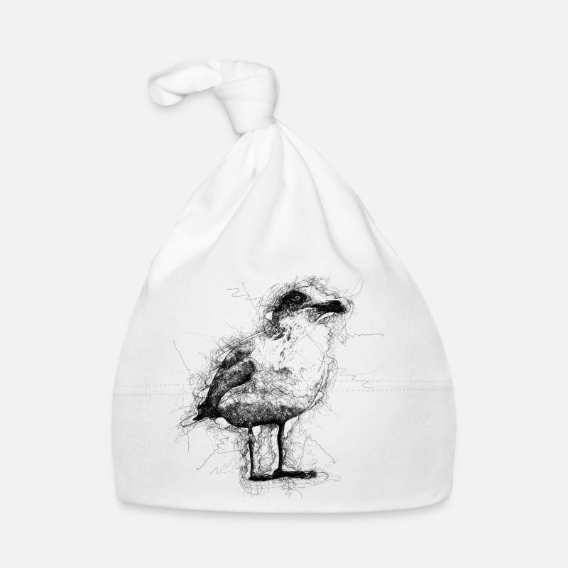 Möwe - Baby Bio-Mütze - Weiß