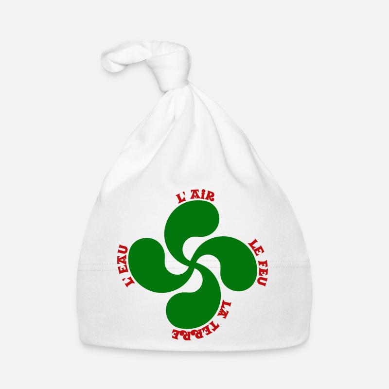Lauburu verte - croix basque et signification Bonnet bio Bébé