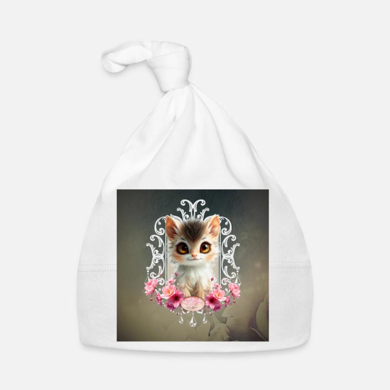 Lovely and fluffy kitten Organic Baby Cap