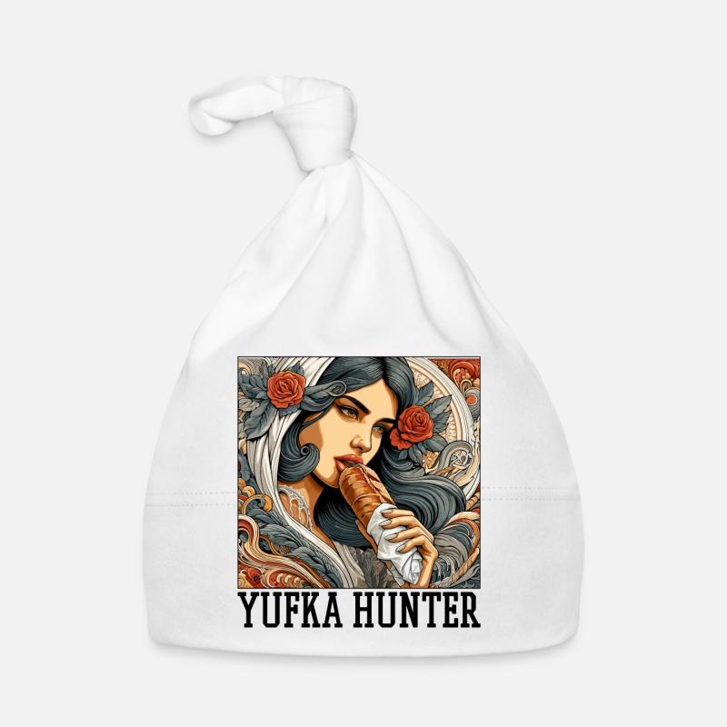 Cadeau Yufka Hunter Kebab - Bonnet bio Bébé - blanc