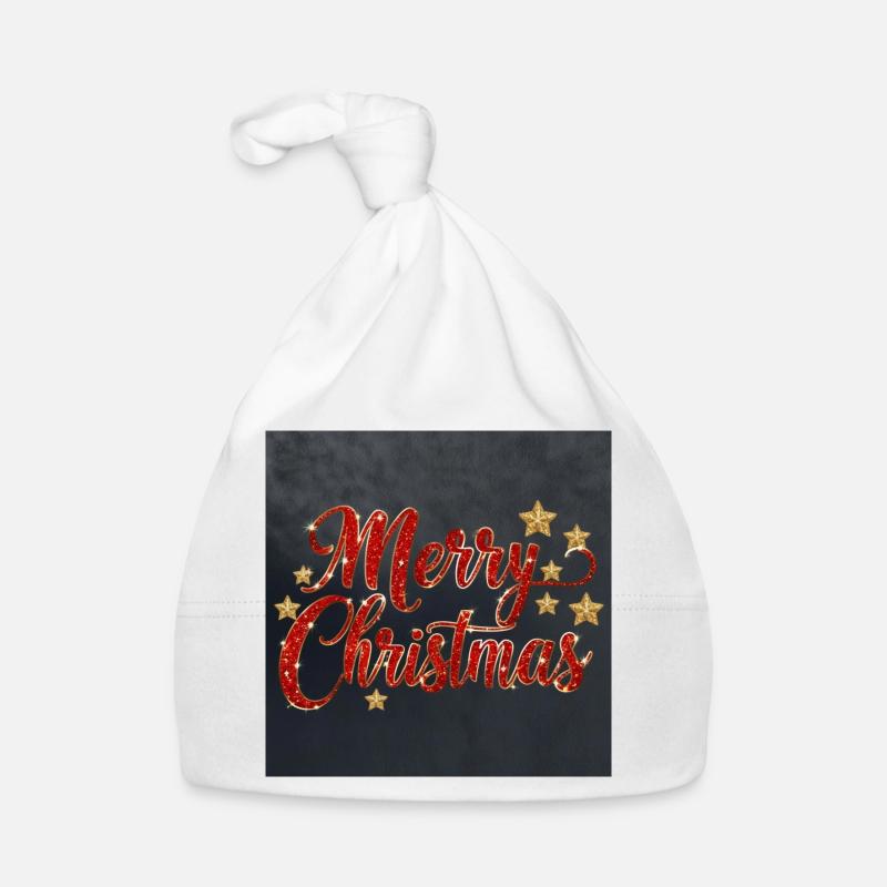 Glitzerndes Merry Christmas Script Baby Bio-Mütze
