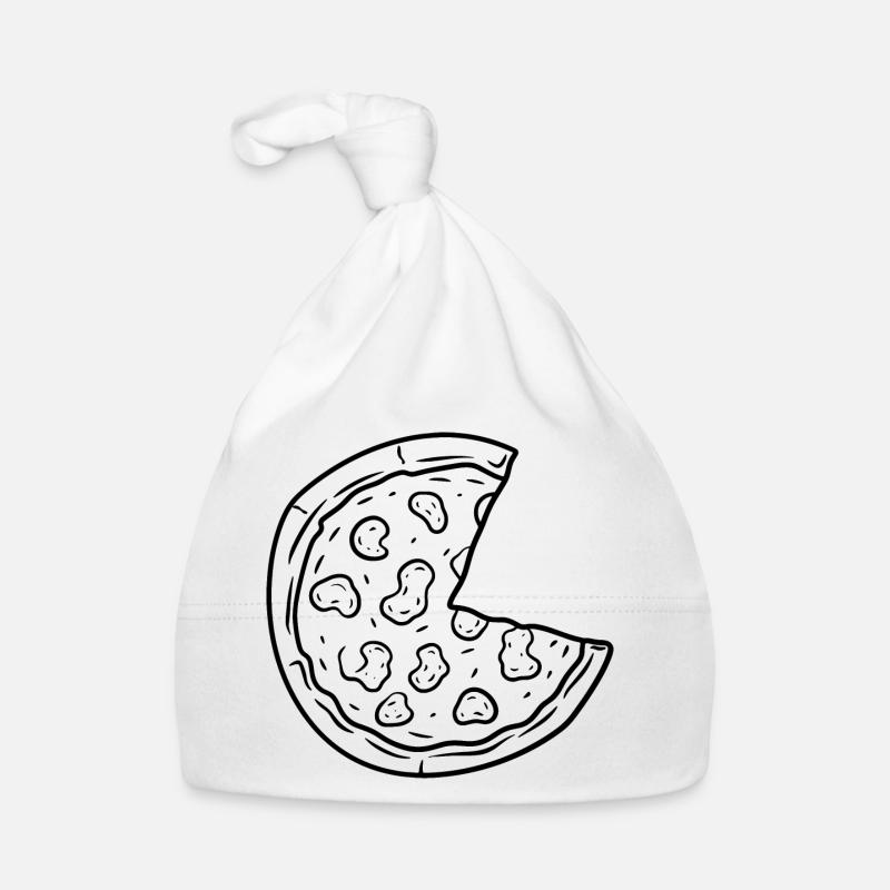Pizza Drawing Organic Baby Cap