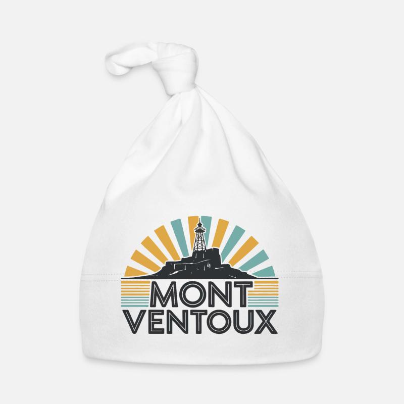 Mont Ventoux Design Rétro - Bonnet bio Bébé - blanc