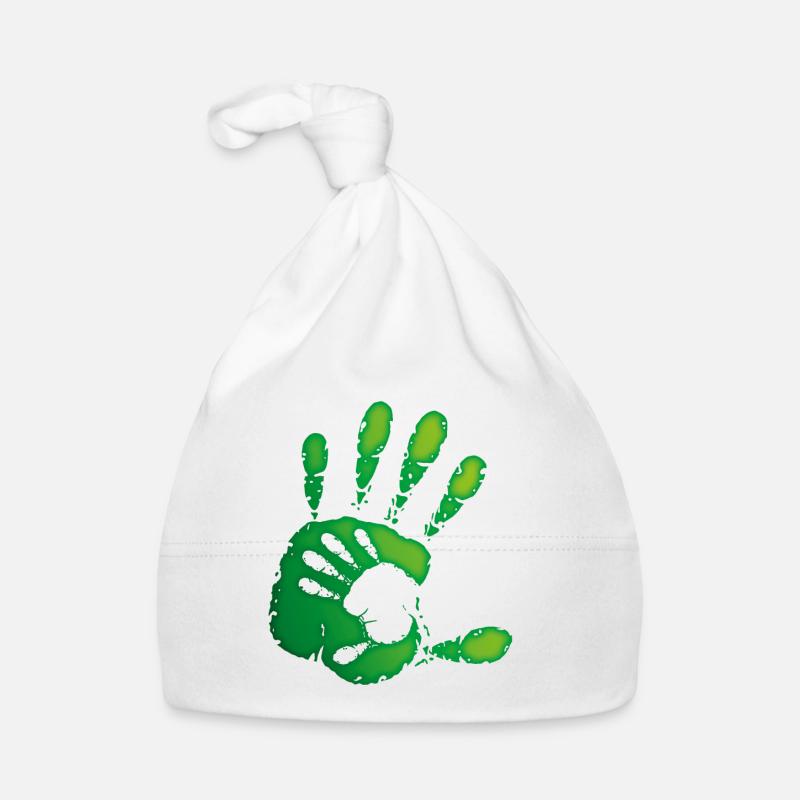 MAINS - VERT Bonnet bio Bébé