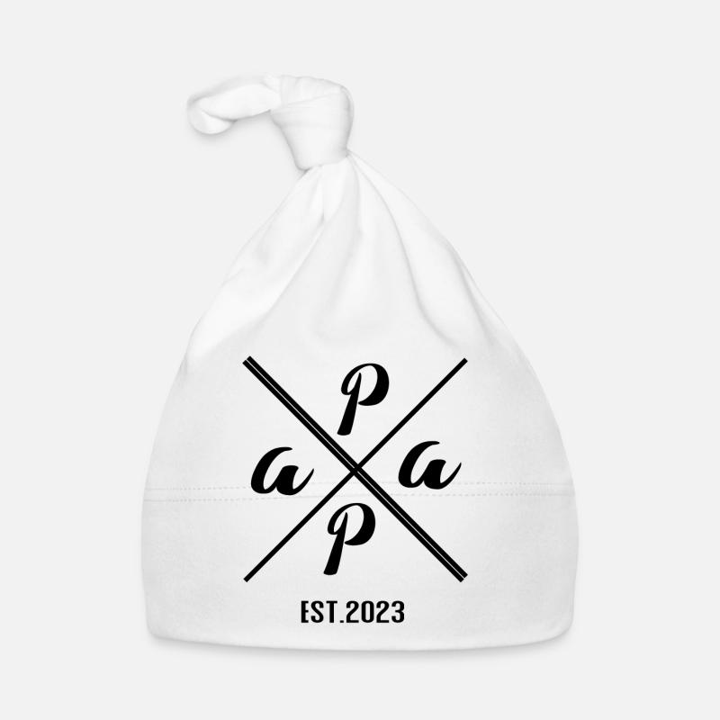 Papa Established 2023 – Minimalist Geschenk Design Baby Bio-Mütze