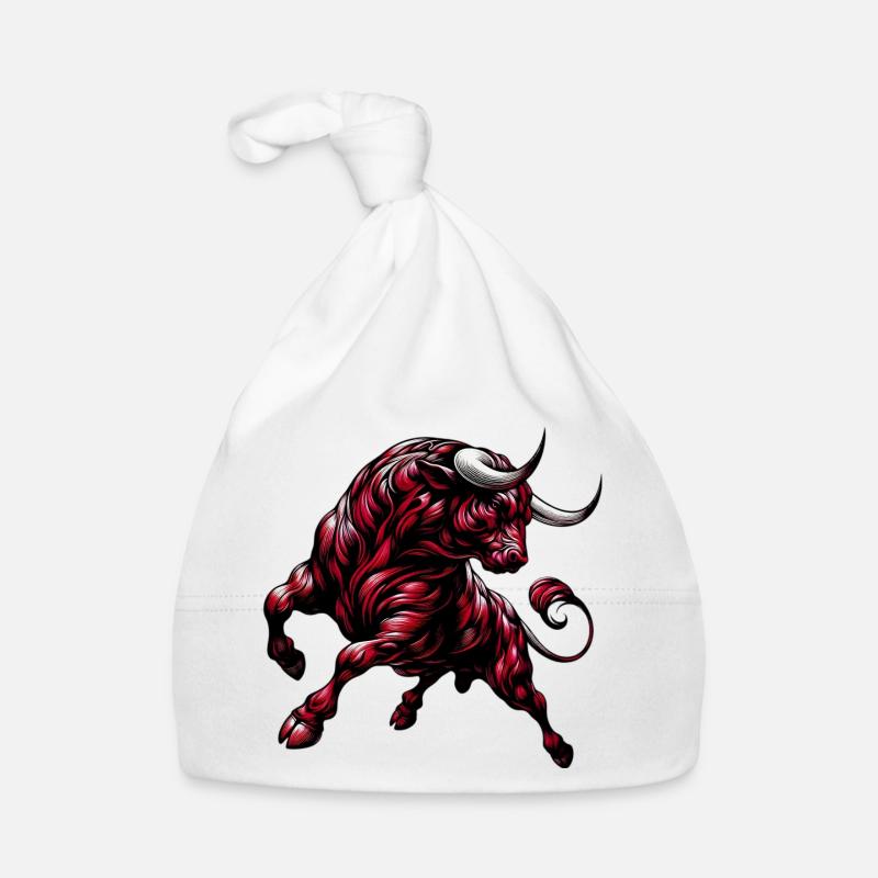 Taureau - Bonnet bio Bébé - blanc