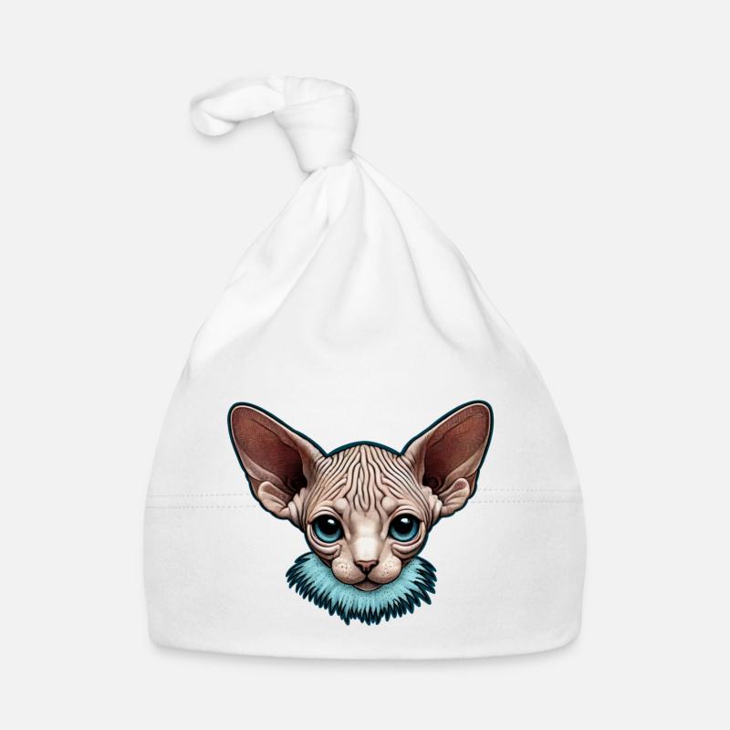 Kitty Sphynx aux yeux bleus Bonnet bio Bébé