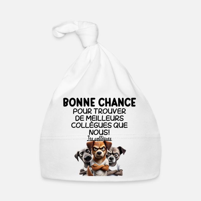 Trio de chiens mécontent cartoon - Bonnet bio Bébé - blanc