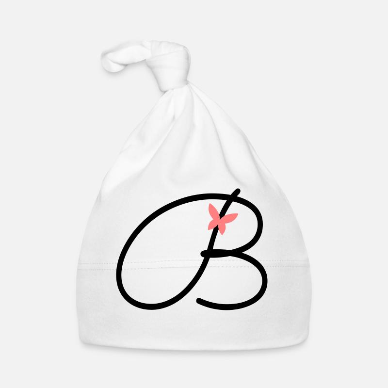 Lettre B Lettre initiale Papillon Bonnet bio Bébé