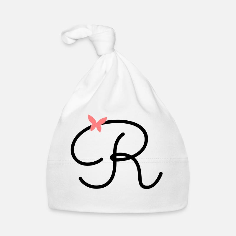 Letter R Butterfly Letter Organic Baby Cap
