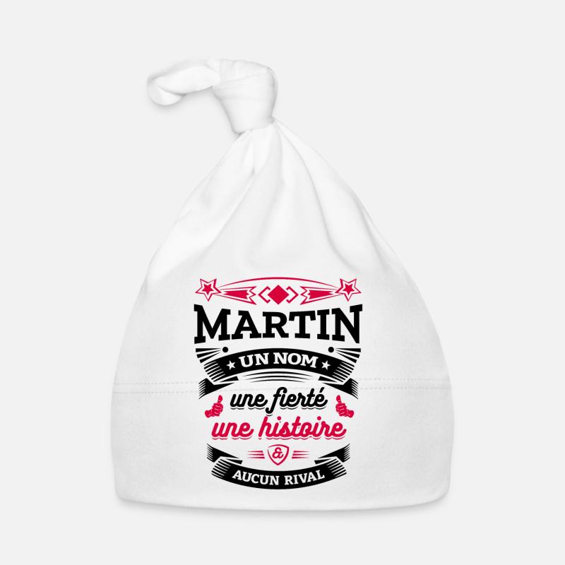 MARTIN UN NOM UNE FIERTÉ AUCUN RIVAL Bonnet bio Bébé