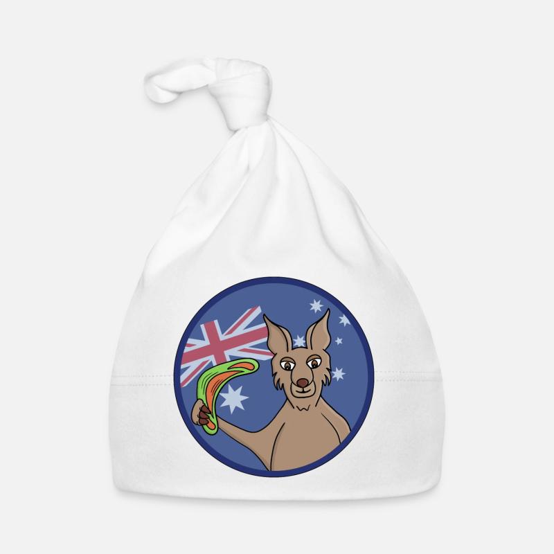 Adorable Kangaroo Australia boomerang Organic Baby Cap