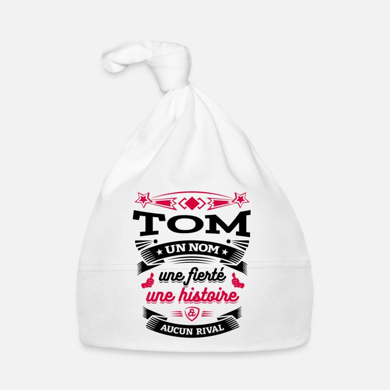 TOM UN NOM UNE FIERTÉ AUCUN RIVAL - Bonnet bio Bébé - blanc