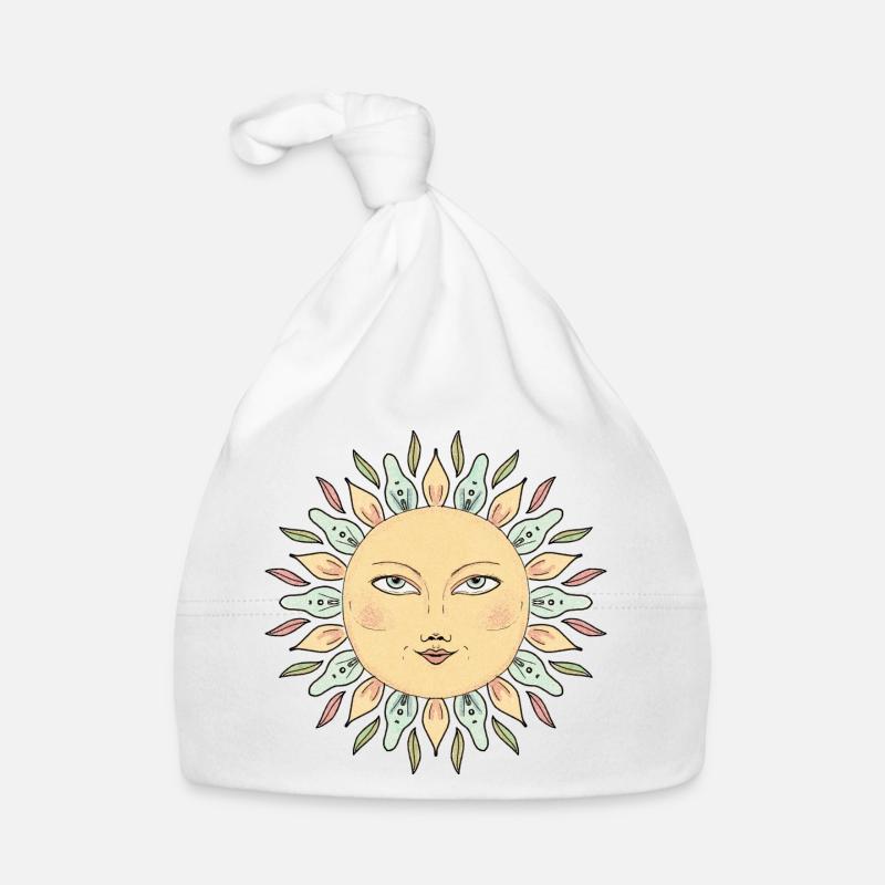 Sun Face Mandala Style Organic Baby Cap