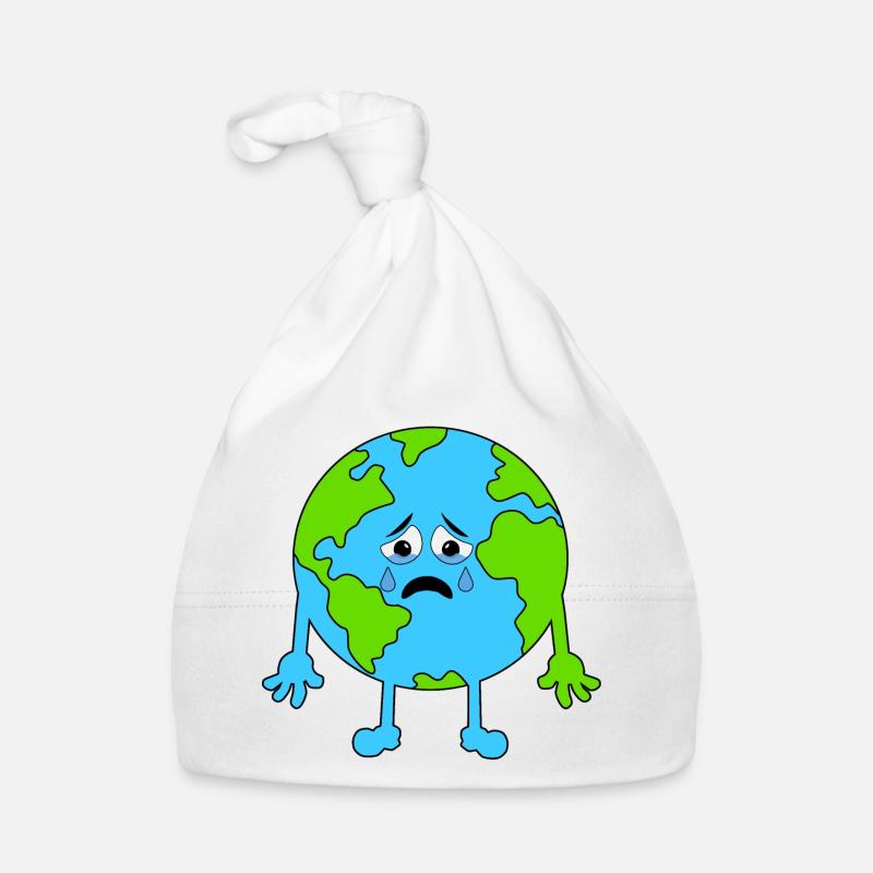 Terre Mélancolique Illustration - Bonnet bio Bébé - blanc