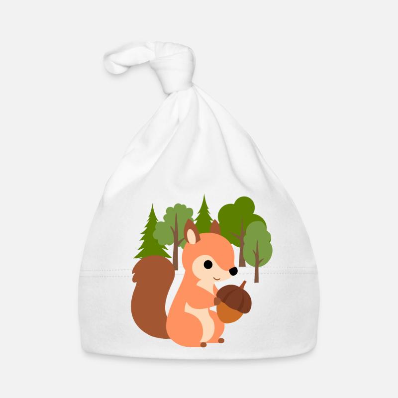 Squirrel with nut Organic Baby Cap