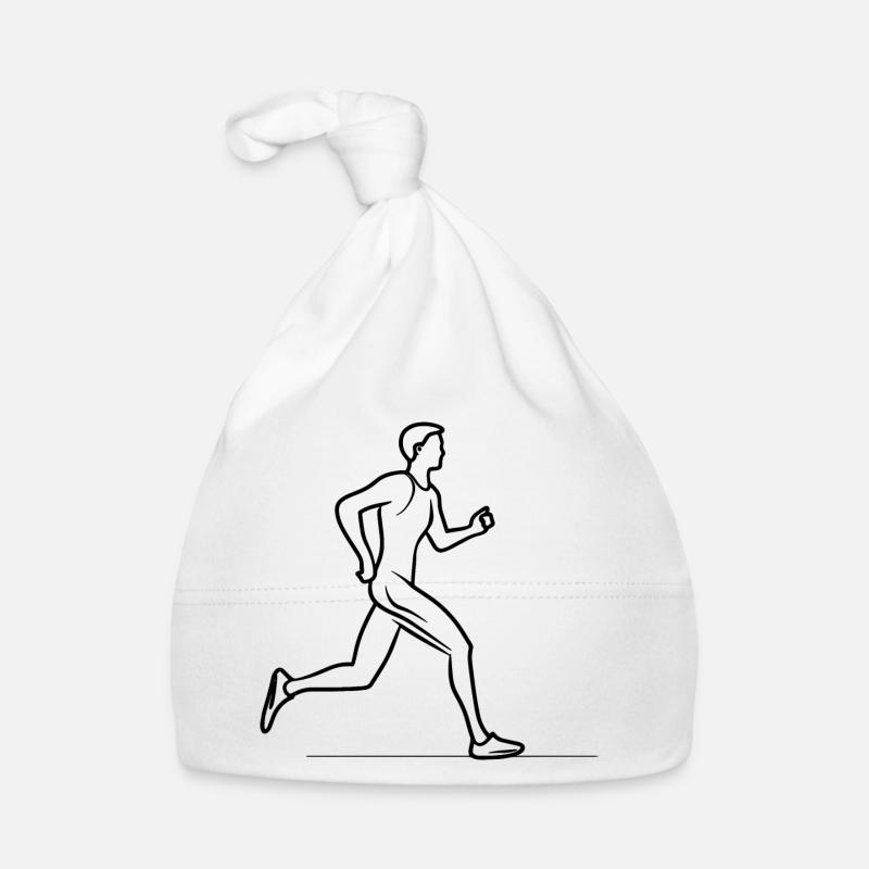 Dessin au trait d’un garçon joggeur Bonnet bio Bébé