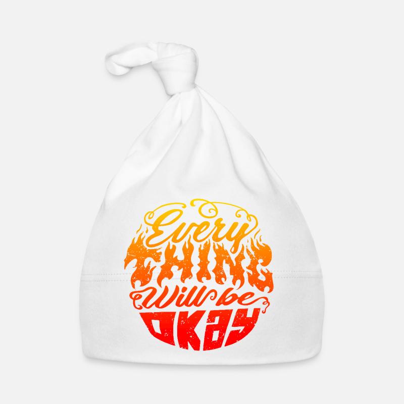 Everything Will Be Okay – Flame Lettering Organic Baby Cap