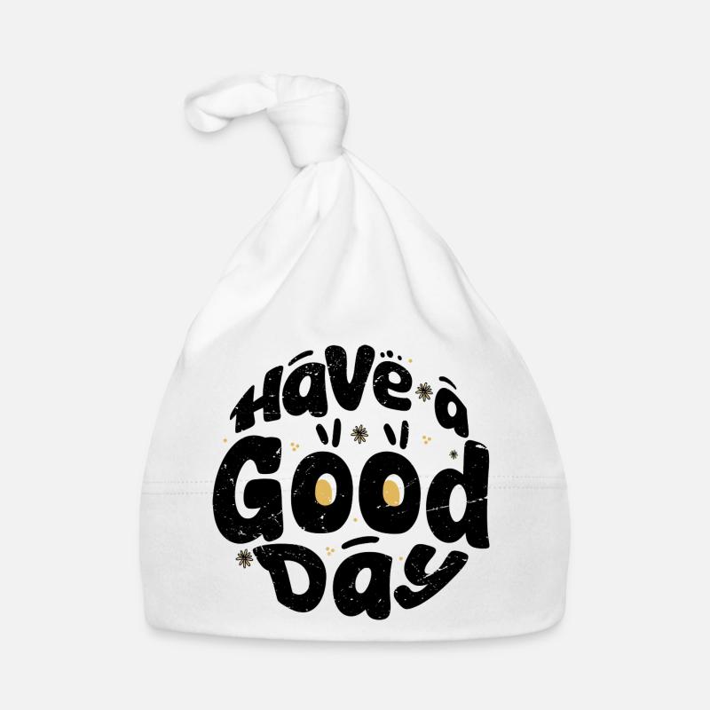 Have a Good Day Round Graphic Organic Baby Cap