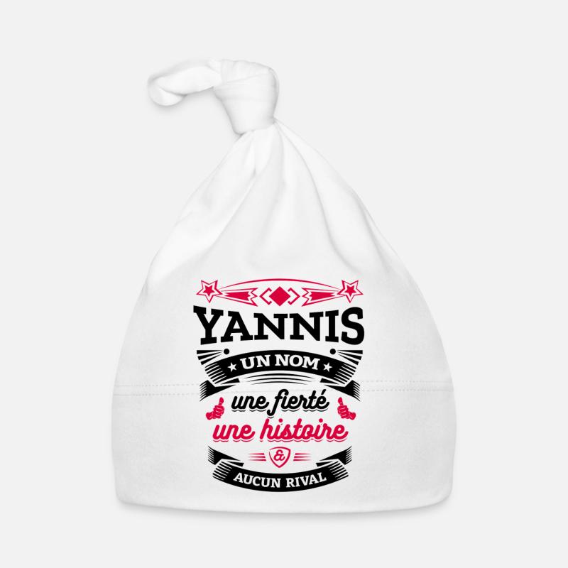 YANNIS UN NOM UNE FIERTÉ AUCUN RIVAL Bonnet bio Bébé